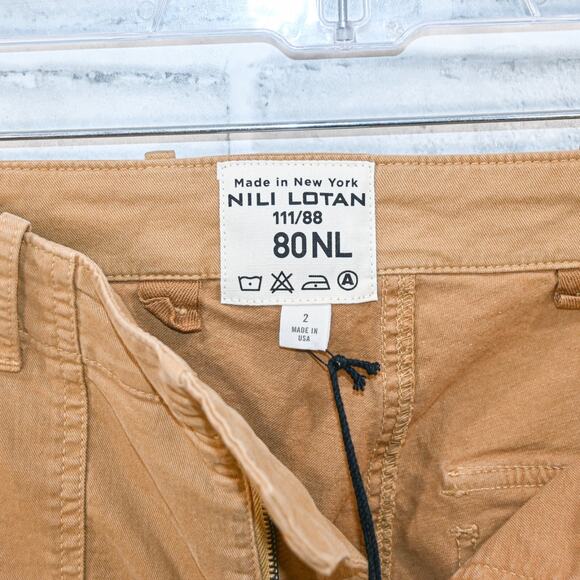 NEW Nili Lotan Cropped French Military Pants ankle zip in Fawn beige Size 2 $325 - Picture 3 of 13